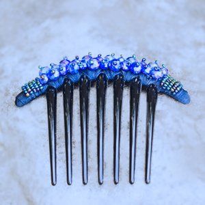 Beaded Hair Comb Purple Hair Accessories for her